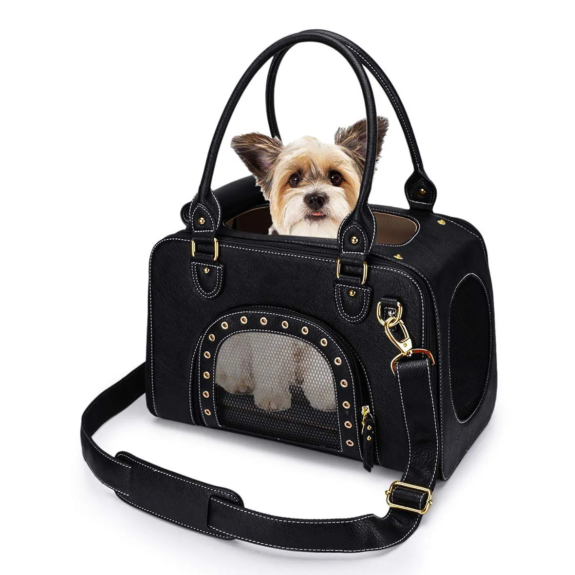 Cat Carrier for Multiple Cats: Double Compartment - detail view supplied by QUANZHOU JUNYUAN BAGS