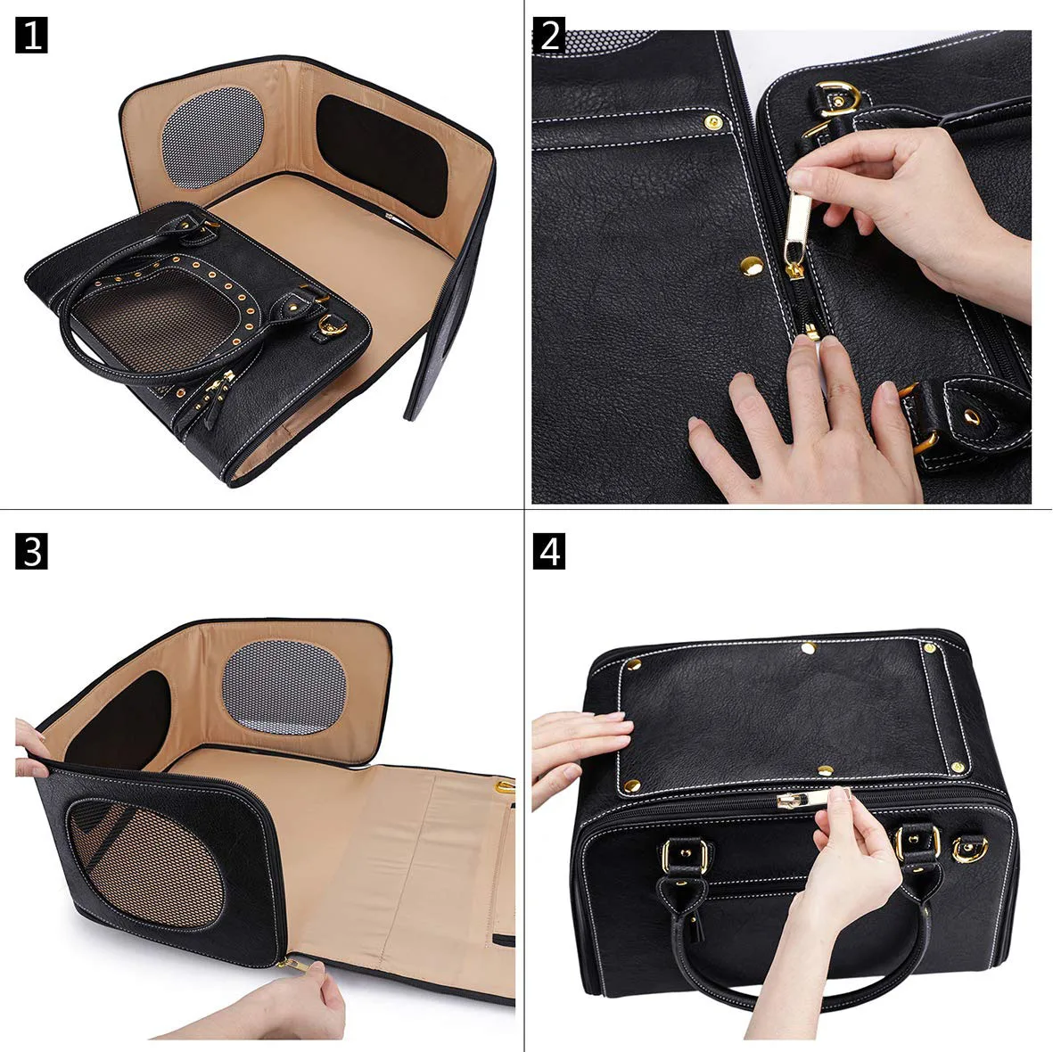 Cat Carrier Expandable: Extra Space Options - detail view supplied by QUANZHOU JUNYUAN BAGS