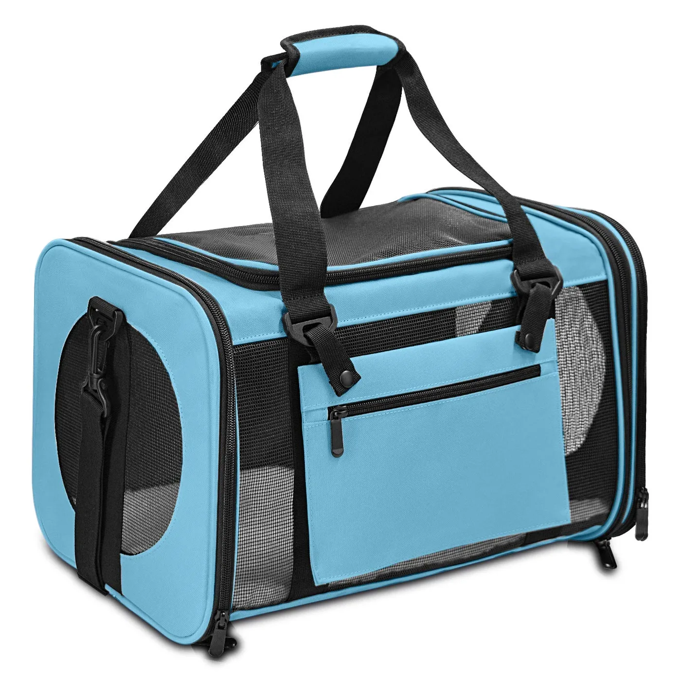 Dog Carrier Backpack with Side Pockets: Design - detail view supplied by QUANZHOU JUNYUAN BAGS