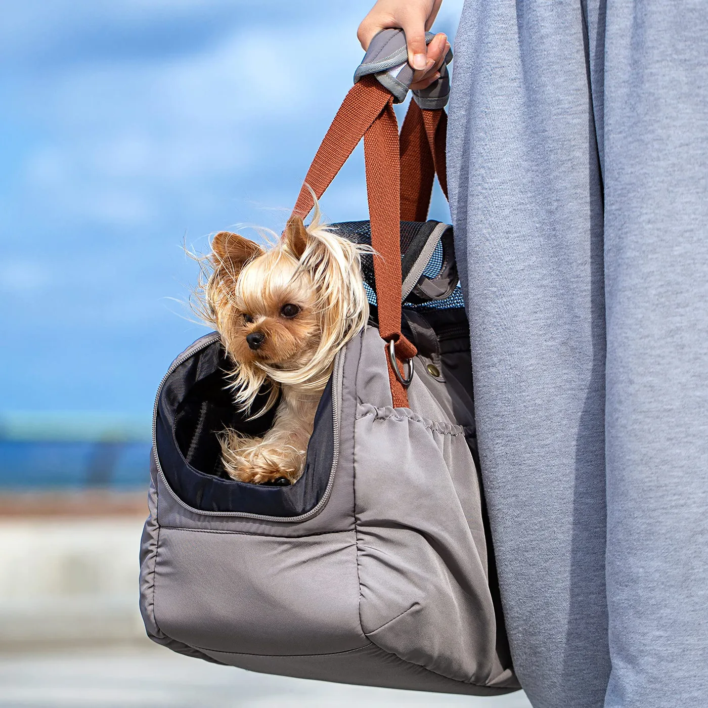 Foldable Dog Carrier Backpack: Production Techniques - detail view supplied by QUANZHOU JUNYUAN BAGS