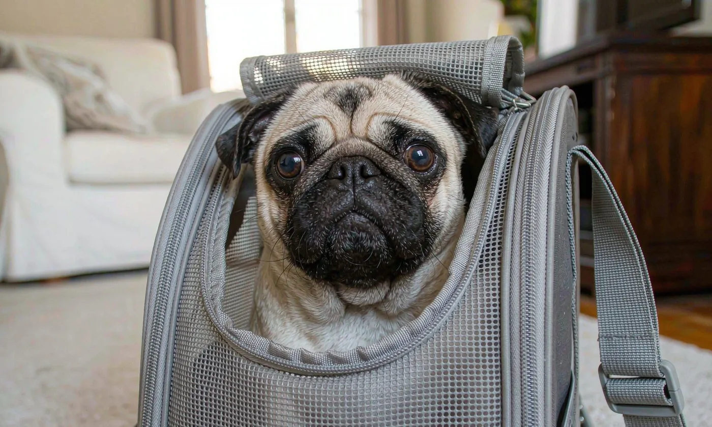 Dog Carrier Backpack for Pugs: Flat-Faced Breed - detail view supplied by QUANZHOU JUNYUAN BAGS